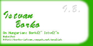 istvan borko business card